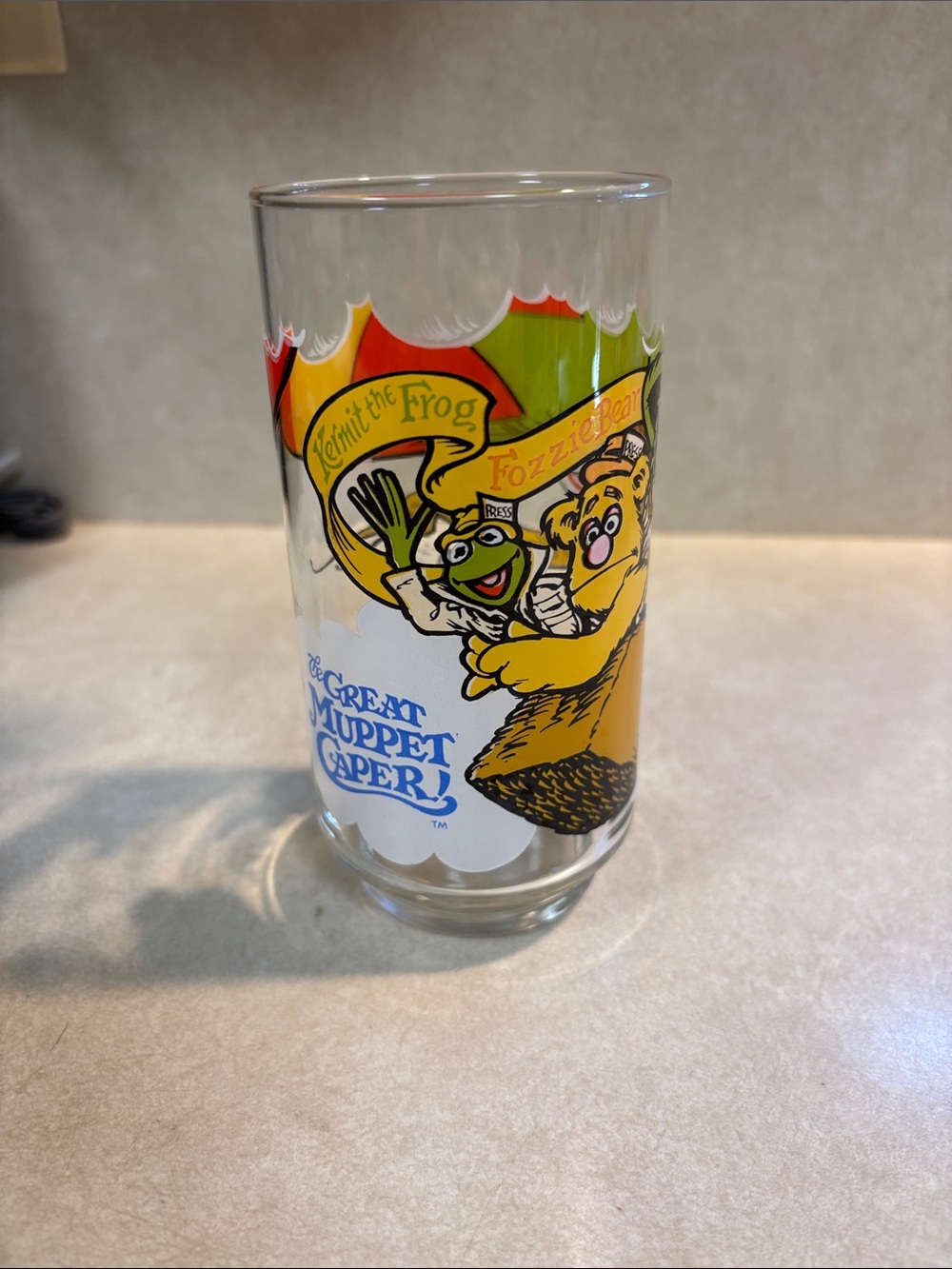 Vintage The Great Muppet Caper McDonalds Drinking Glass 1981 Kermit & Gonzo